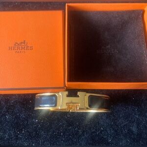 Hermes Black and Gold Bracelet Luxurious Jewelry